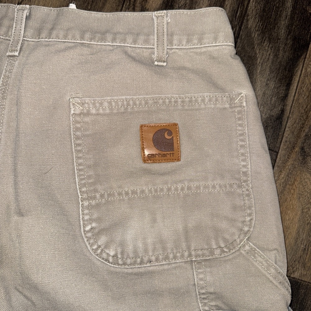 Carhartt Pants Mens 36x32 Gray B11 Original Dungaree Fit Work Carpenter Canvas - Picture 8 of 9